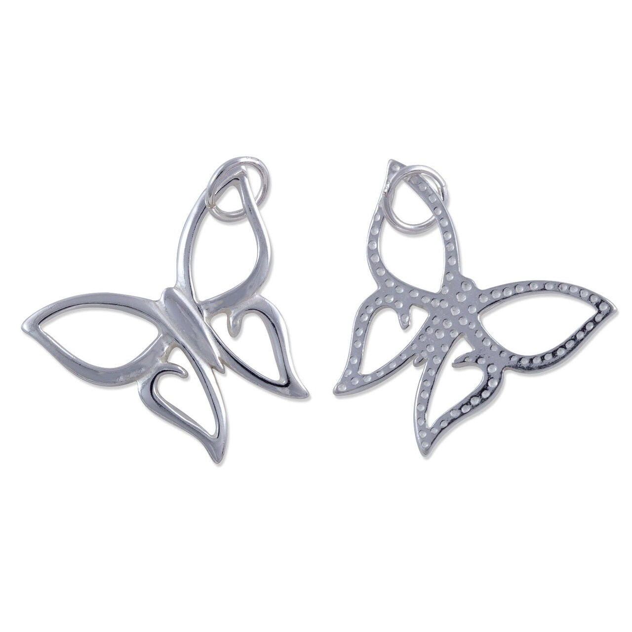 Butterfly Charm for Jewelry Making - 17x19mm Sterling Silver (1-Pc)